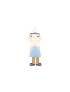男病人痛苦表情插画矢量图片