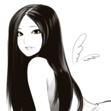 黑白美女肖像图片