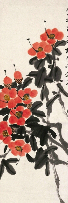 国画茶花