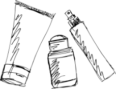化妆品分配器管插画矢量图