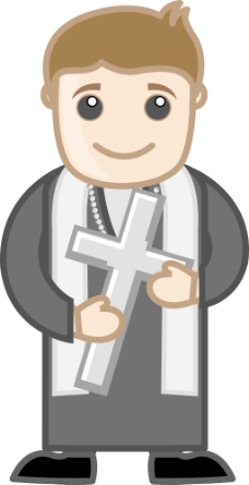 牧师拿着圣十字架向量