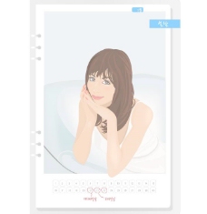 韩国女生月历卡矢量图29