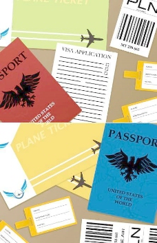 护照证件矢量素材