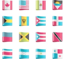 世界国旗世界各国国旗标签矢量素材4