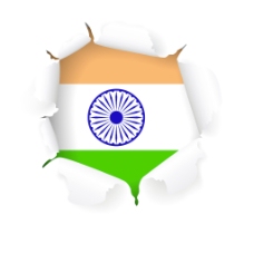印度设计创作风格的印度国旗矢量设计矢量图eps10撕纸的影响