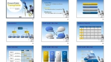 蓝色科技背景PPT商务背景模板图片