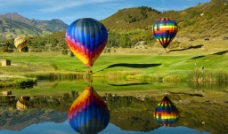 彩虹热气球图片