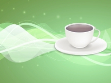 天然茶对闪亮的绿色背景摘要医学概念