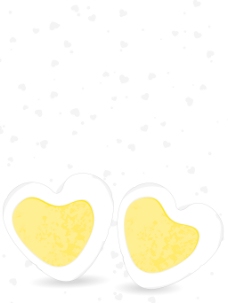 向量与黄色背景的蛋黄心形鸡蛋插图