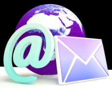 网络通信电子邮件显示世界的全球通信网络
