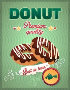 巧克力甜甜圈广告矢量