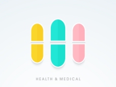 医疗卫生摘要世界卫生日的概念与医疗丸对蓝色背景