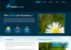 蓝色商业蓝色硬朗商务风格企业网站模板