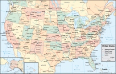 美国地图矢量图