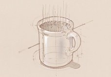 手绘办公室用品 咖啡 茶图片