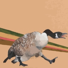 水彩效果印花矢量图艺术效果水彩动物鸭免费素材