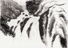 水墨中国风位图艺术效果水墨画中国风自然景色免费素材