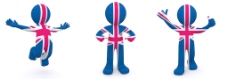 3D人物质感的英国国旗