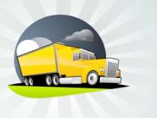 普吉向量的运输卡车和吉普车经典装载机装载容器的插图