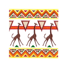 非洲动物绣花动物长颈鹿风格非洲免费素材