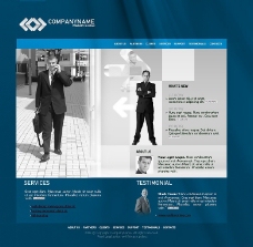 蓝色商业客户服务网页模板