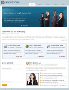 蓝色商业蓝色专业商务公司网页模板