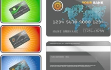 欧美银行卡信用卡矢量素材