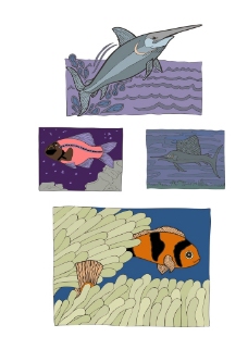 鱼类插花图片