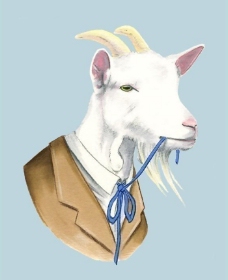 动物插图位图插画动物山羊色彩免费素材