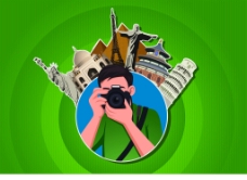 旅游摄影卡通建筑摄影旅游绿色图片