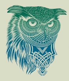 动物插图位图插画动物猫头鹰色彩免费素材