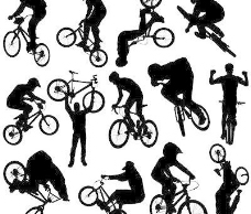 自行车运动人物剪影