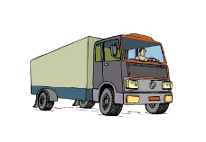 交通运输印花矢量图货车交通工具运输色彩免费素材