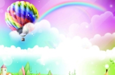热气球彩虹图片