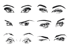6种女性眼睛矢量素材