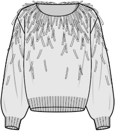 圆领毛衣服装设计图