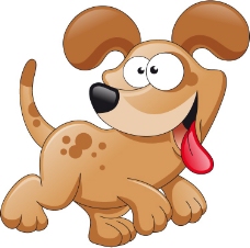 可爱狗狗印花矢量图可爱卡通卡通动物狗色彩免费素材