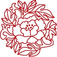 红牡丹印花矢量图优雅植物牡丹花色彩红色免费素材