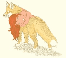 动物插图位图插画动物狐狸抽象人物免费素材