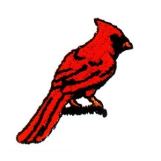 鸟类动物单色红色绣花动物鸟类免费素材