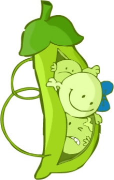 印花矢量图可爱卡通卡通静物蔬菜豌豆免费素材