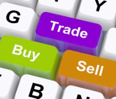 购买和出售键代表电子商务贸易