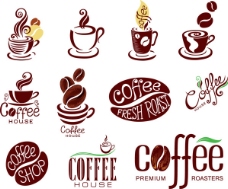 精美咖啡主题标志矢量素材