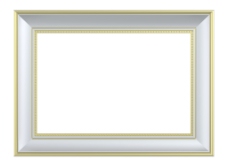白银黄金矩形框的孤立在白色背景