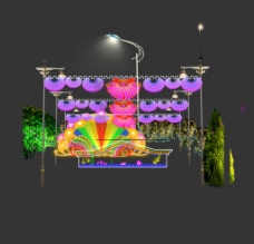 喷泉设计道路节目亮化灯光素材图片