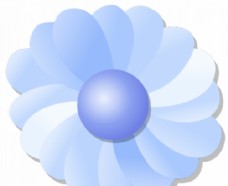 蓝色花卉矢量图像