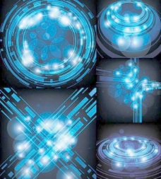 光效背景蓝色的技术主题的灯光效果的背景矢量素材
