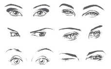 6种女性的眼睛矢量素材