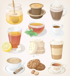 茶设计卡通饮料矢量素材