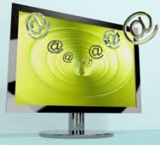 电子计算机电子邮件的接收和发送的信号在计算机屏幕上显示的邮件或接触